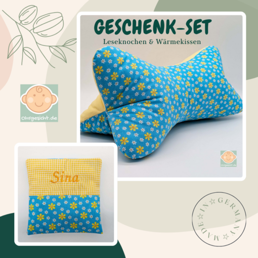 Geschenk-Set mit Leseknochen und Wärmekissen.