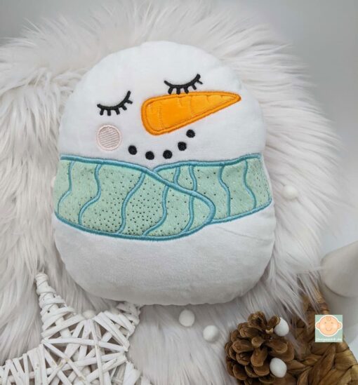 Kuschelschneemann Kissen mint