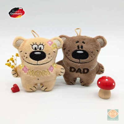 Kleine Glücksbären für Mama und Papa als Dankesgeschenk.