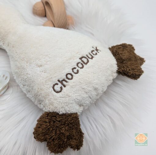 Plüschspielzeug Ente mit Stickerei ChocoDuck